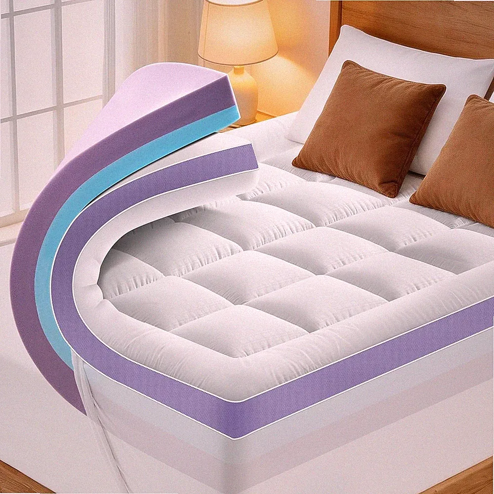 5 Inch Dual Layer Memory Foam Queen Mattress Topper - 2'' Pillow Top Mattress Pa