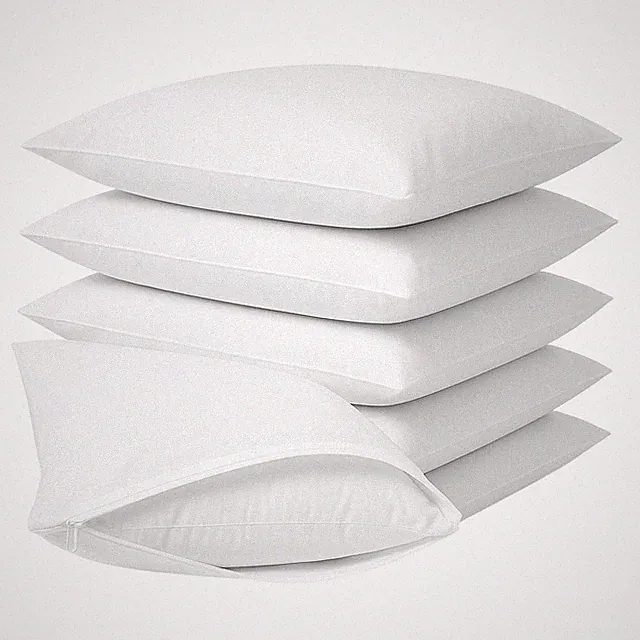 6-Pack Zippered Fabric Pillow Protector Covers 20" x 30" Waterproof, Breathable