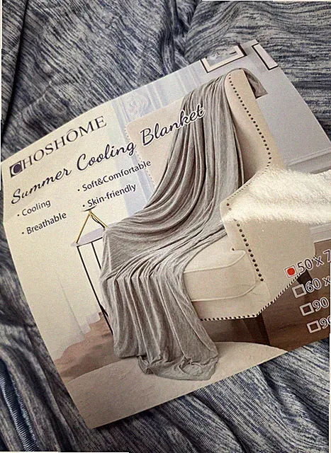 CHOSHOME Cooling Throw Blanket Blankets 50" x 70" for Hot Flashes Blue FREESHIP