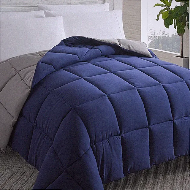 Full Comforter Blue Grey Down Alternative Soft Quilted Duvet Insert 82x86 Inch