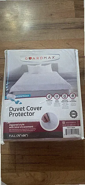Guardmax Waterproof Duvet Cover Jersey Fabric with Zipper Closure,White, 76 x 86