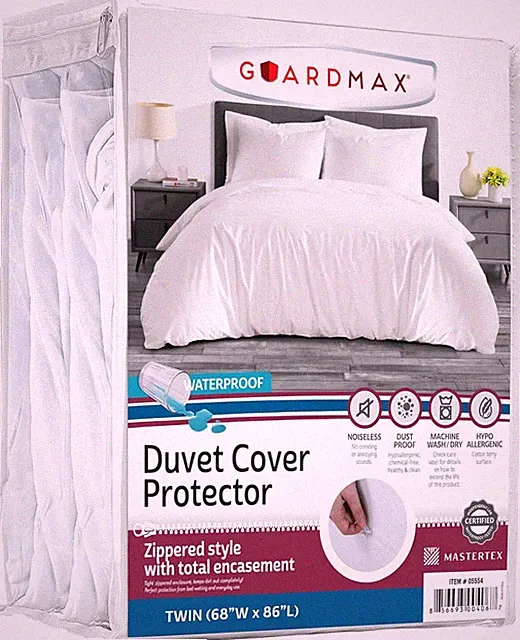 Guardmax Waterproof White Zippered Duvet Cover