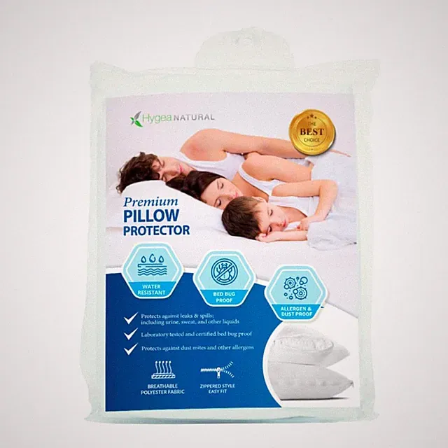 Hygea Natural Premium Queen Size Bed Bug Pillow Cover 21"x31" - 2 Pack