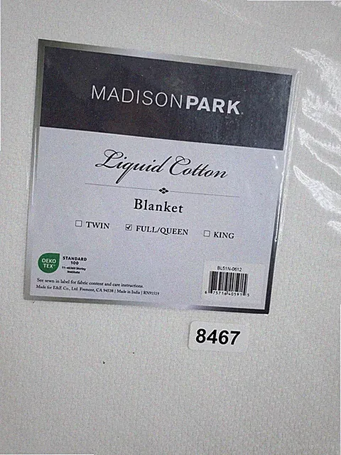 Madison Park Liquid Cotton Blanket Full/Queen Size White OEKO-TEX Standard 100