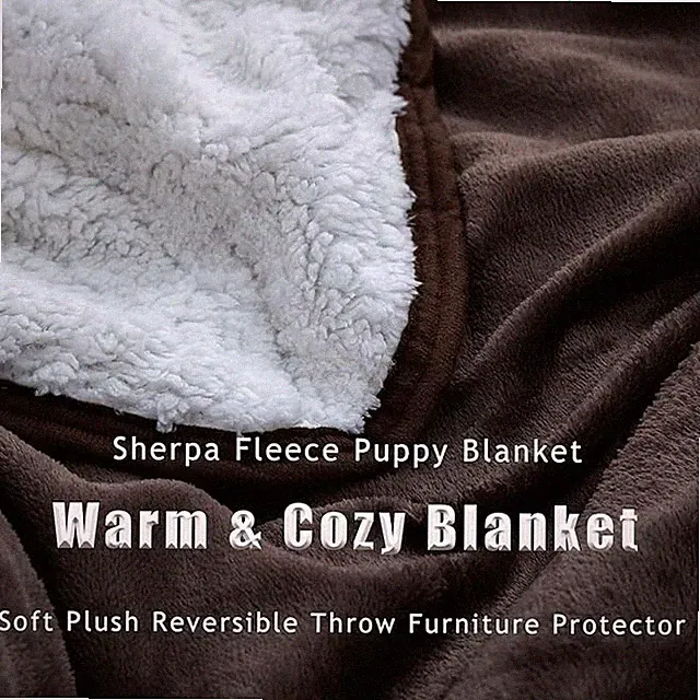 PUPPY/KITTY 50"X60" WATER RESISTANT THROW-FLEECE/SHERPA - EXCELLENT CONDITION