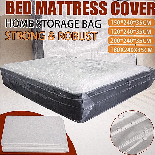 Queen King Mattress Bag for Moving and Storage 3.2 Mil Thick Plastic Cover Home