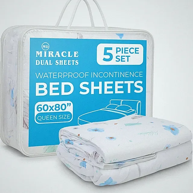 Reusable Absorbent Bed Sheets for Incontinence Waterproof Full Bed Protection