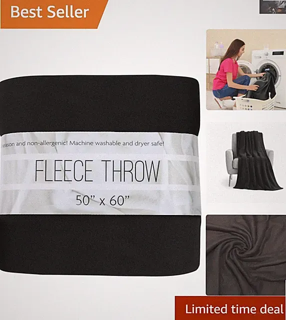 Ultra Soft Water-Resistant 50x60 Fleece Throw Blanket for Living Room & Camping