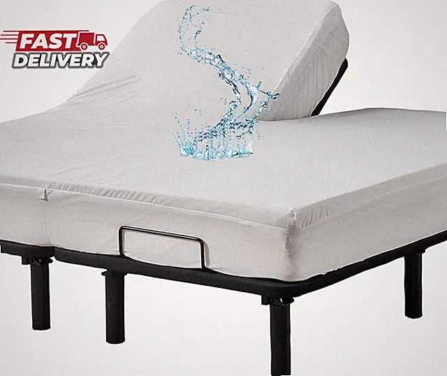 Waterproof 32-34 Split Top King Mattress Protector for Adjustable Bed Flex Head