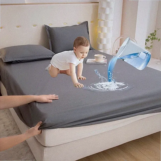 Waterproof Fitted Bed Sheet With 360 Elastic Band Bedsheet Bedspreads for Single