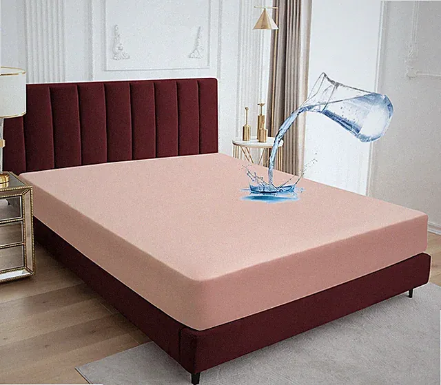 Waterproof Fitted Sheet Soft Elastic Mattress Cover with 18in Deep Pocket