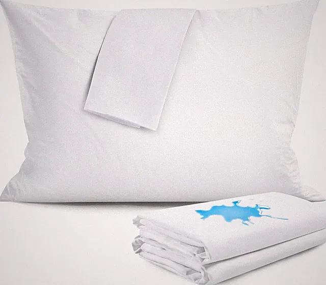 Waterproof Protector with Zipper Cotton Pillowcases Set Standard King Queen Case